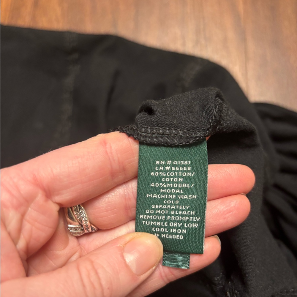 Ralph Lauren Black Off The Shoulder Textured Top - Picture 4 of 4